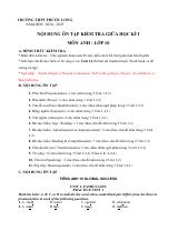 Đề cương ôn tập Giữa kì 1 Tiếng Anh 10 năm 2024–2025 trường THPT Phước Long (TP Hồ Chí Minh)